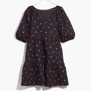 NWT Madewell Quilted Puff-Sleeve Mini Dress in Amie Floral